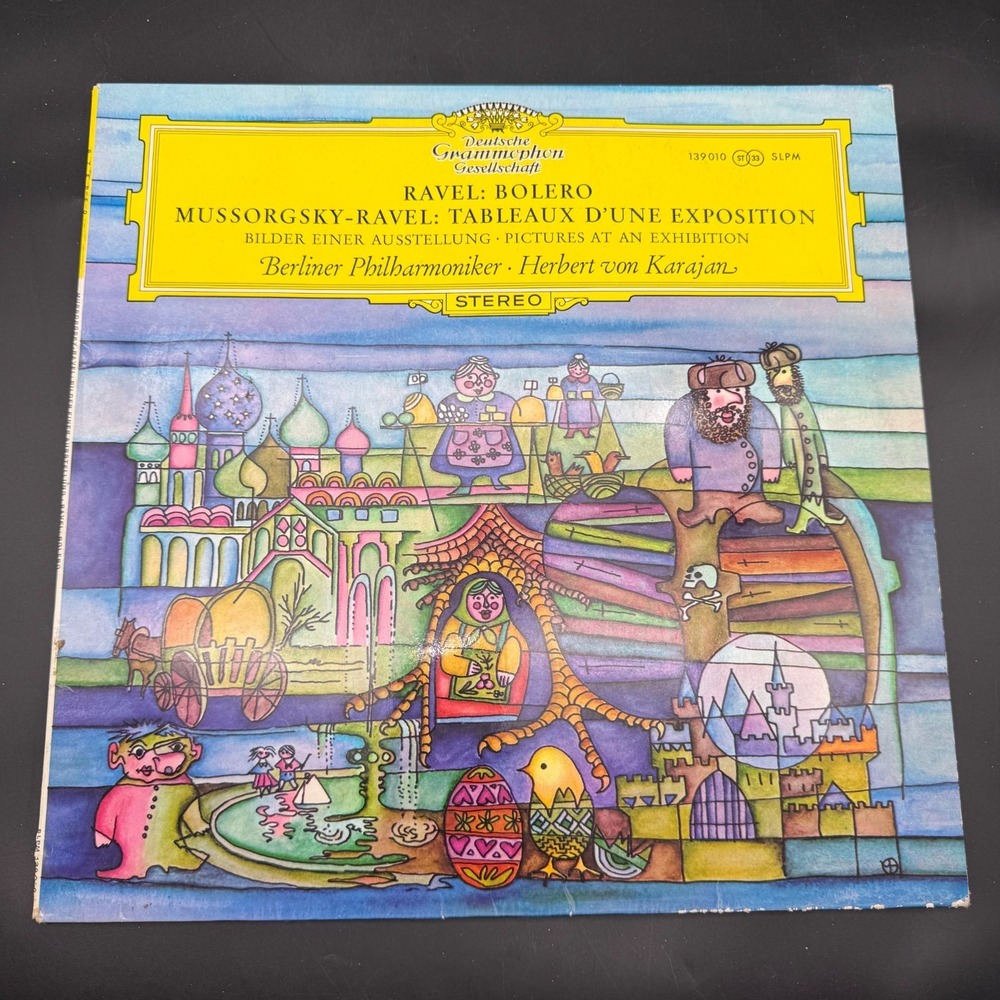 Ravel Bolero Mussorgsky Pictures Karajan Berlin Philharmonic DGG Stereo‎ LP VG